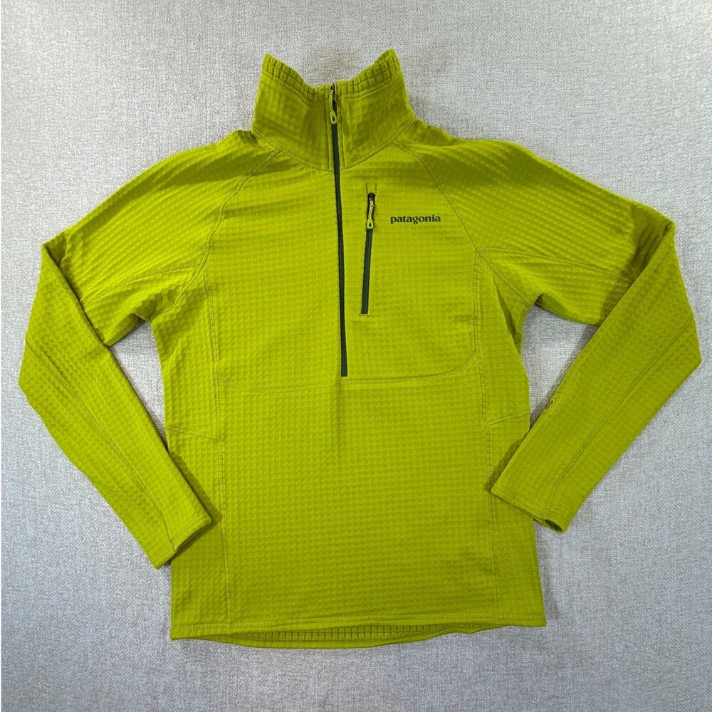 Patagonia Men's Green Small R1 1/2 Zip Long Sleeve Fleece Pullover Outdoor Top